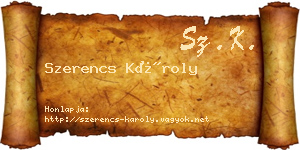 Szerencs Károly névjegykártya