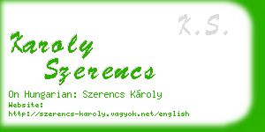 karoly szerencs business card