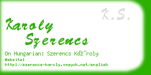 karoly szerencs business card